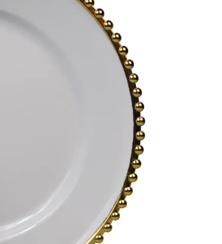 Plato Base Perla Filo Dorado – Vittori 2711D