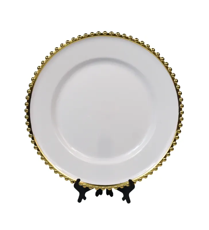 Plato Base Perla Filo Dorado – Vittori 2711D