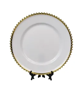 Plato Base Perla Filo Dorado – Vittori 2711D