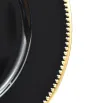 Plato Base Perla Negro Filo Dorado – Vittori 3711N