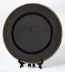 Plato Base Perla Negro Filo Dorado – Vittori 3711N