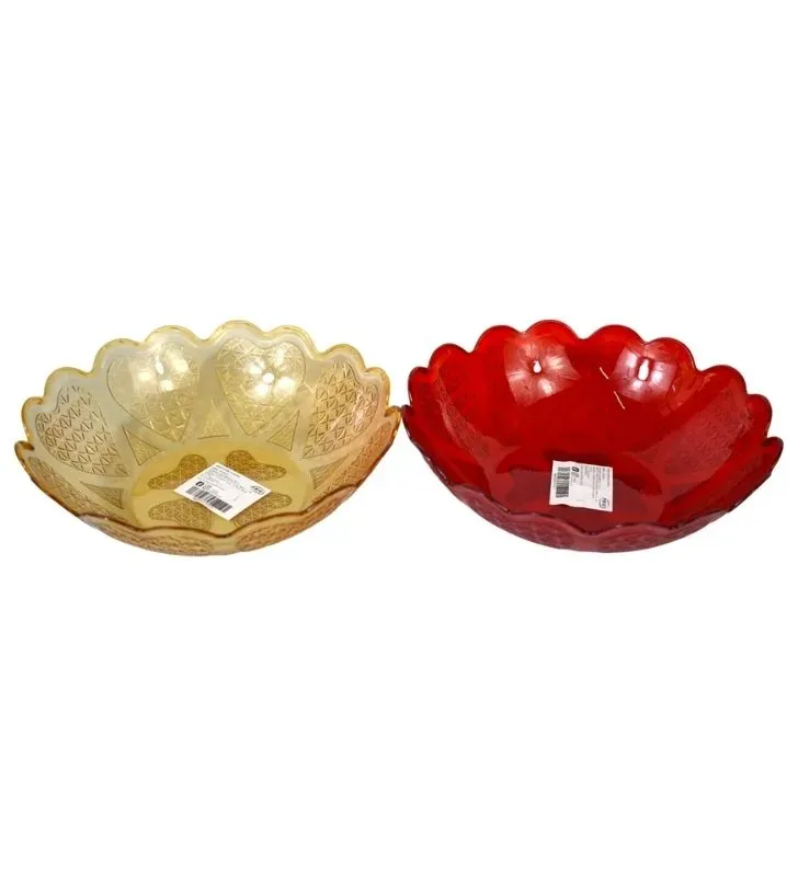 Frutero de Plástico AA-1013F-2 – Diseño Corazones en Rojo y Ámbar