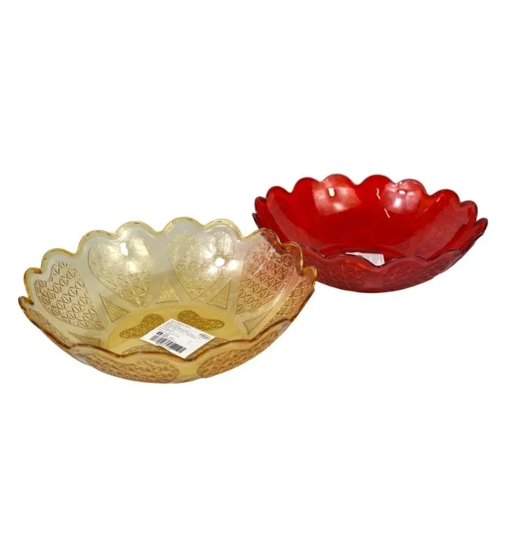 Frutero de Plástico AA-1013F-2 – Diseño Corazones en Rojo y Ámbar