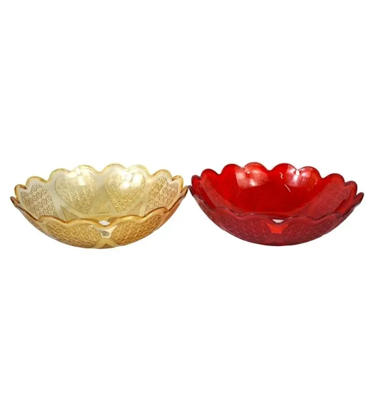 Frutero de Plástico AA-1013F-2 – Diseño Corazones en Rojo y Ámbar