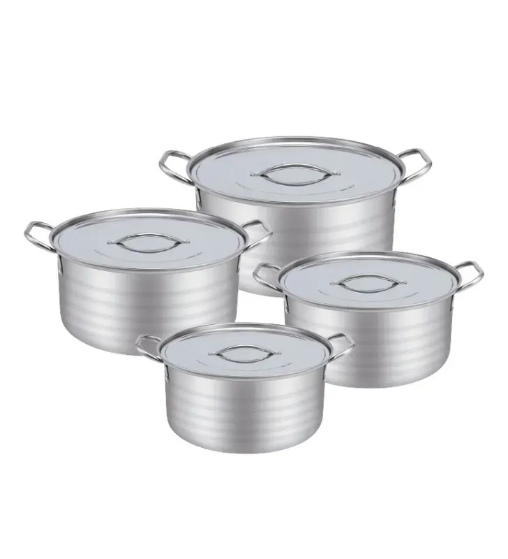 E199 Shallow Pot – Set de 4 Cacerolas de Acero Inoxidable con Tapa