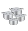 E199 Shallow Pot – Set de 4 Cacerolas de Acero Inoxidable con Tapa