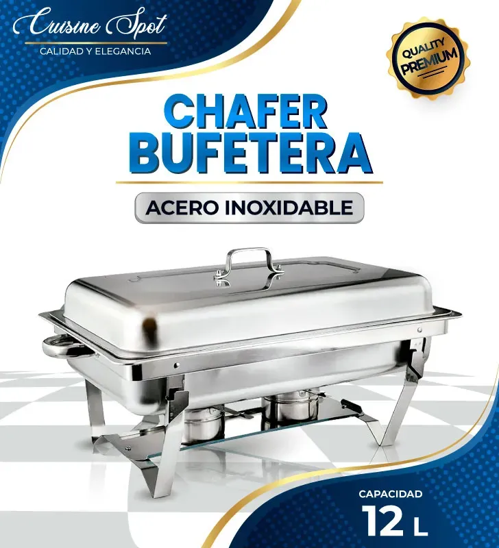 CHA-12 SHAFFER 11L – Chafing Dish de Acero Inoxidable