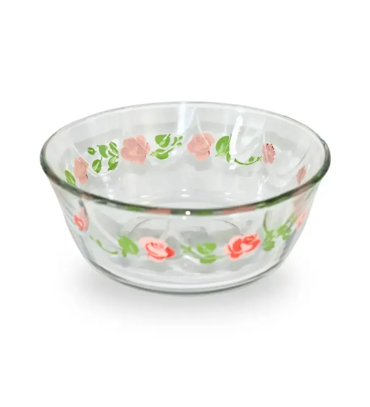 Tazón Arcos Rosas Rojas BG9 Crisa 5863 | Vidrio resistente