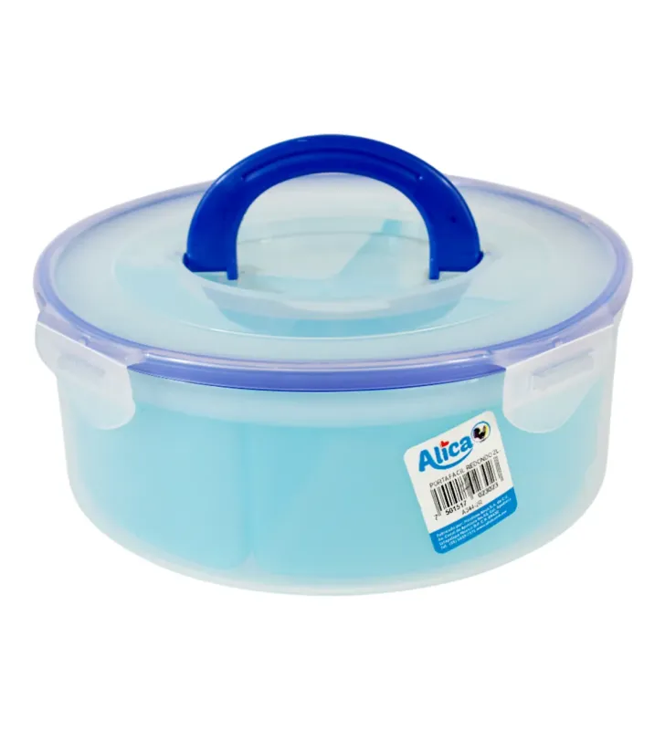Porta Fácil A344-2RD – Contenedor Redondo 2 Lts. con 4 Divisiones
