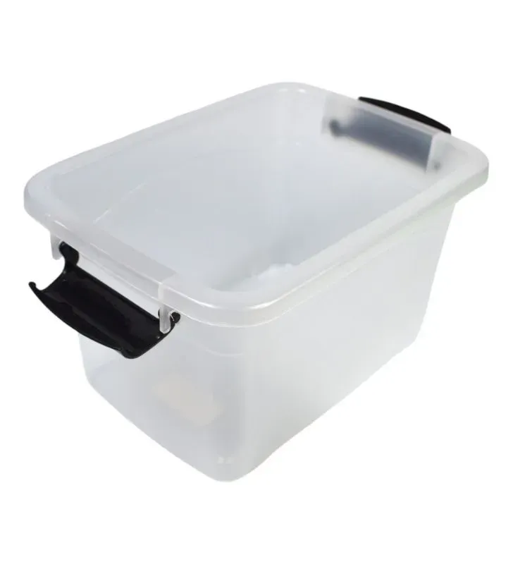 Caja Diego 10 L Natural con Tapa, Broches y Asa – Europlast