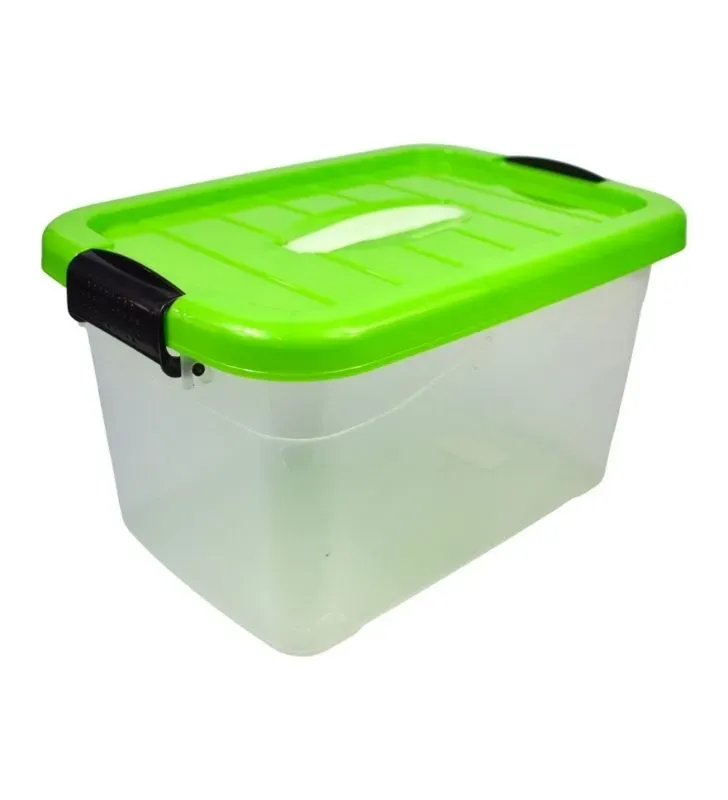 Caja Diego 10 L Natural con Tapa, Broches y Asa – Europlast