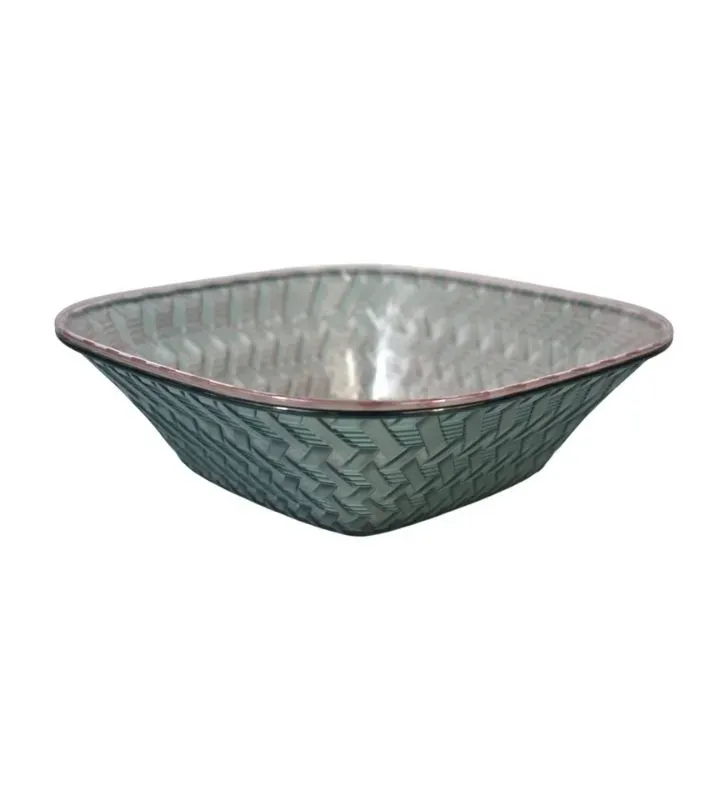 Frutero transparente de plástico con textura decorativa