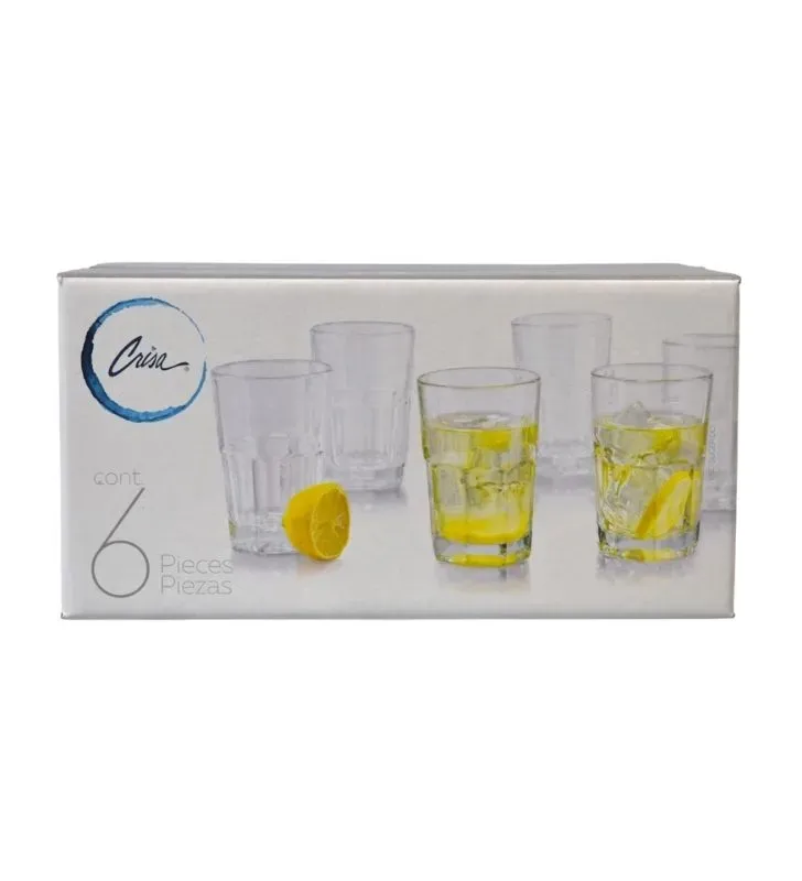 Set de 6 Vasos Boston 000 Crisa – Vidrio 377 ml