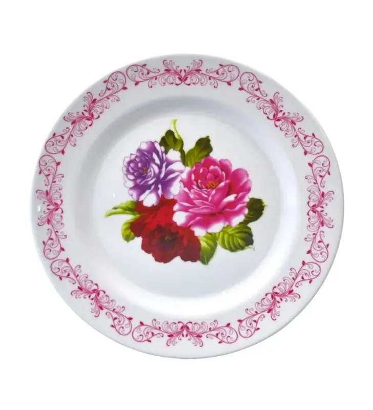 Plato Trinche Delicias 25.5 cm – Diseño Floral Rosa Tavola