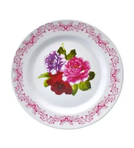 Plato Trinche Delicias 25.5 cm – Diseño Floral Rosa Tavola