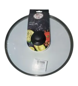 Tapa de Vidrio 28 cm TÁVOLA con Pomo Baquelita – Resistente y Funcional