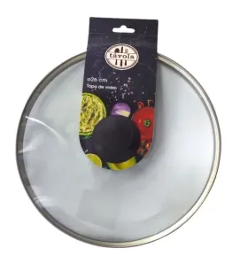 Tapa de Vidrio 26 cm TÁVOLA con Pomo de Baquelita