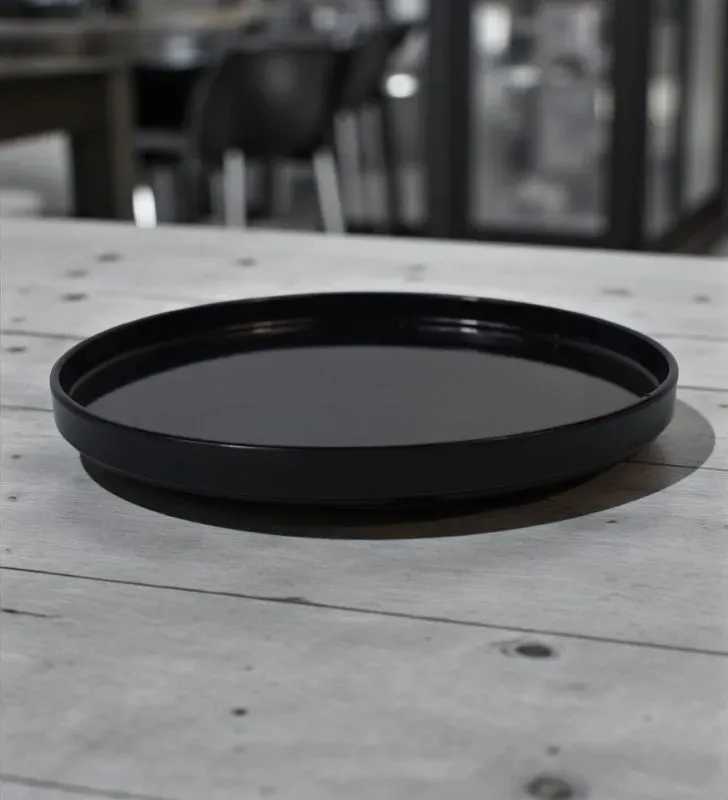 Plato Redondo Barcelona 27 cm Melamina Negra TÁVOLA – Elegante y Resistente
