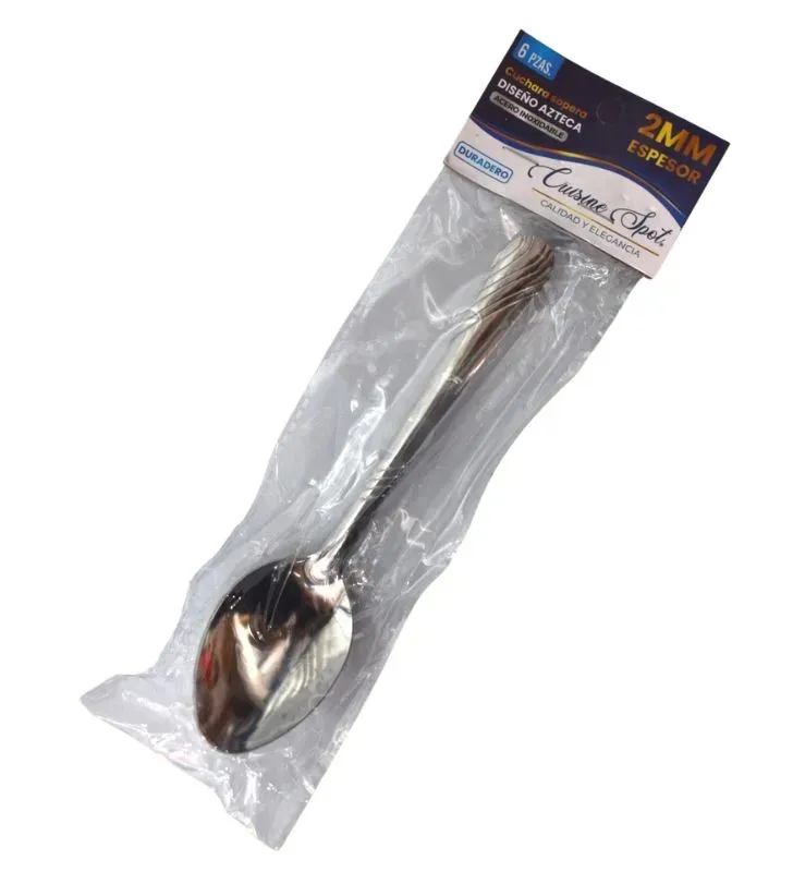 Set 6 Cucharas Soperas Azteca Cuisine Spot E112 – Acero Inoxidable