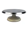 Base Pastelera Giratoria Cuisine Spot E118 – Acero Inoxidable / Blanco