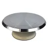 Base Pastelera Giratoria Cuisine Spot E118 – Acero Inoxidable / Blanco