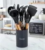 Juego 12 Utensilios Cuisine Spot AH00001-006/010 con Cubo de Almacenamiento