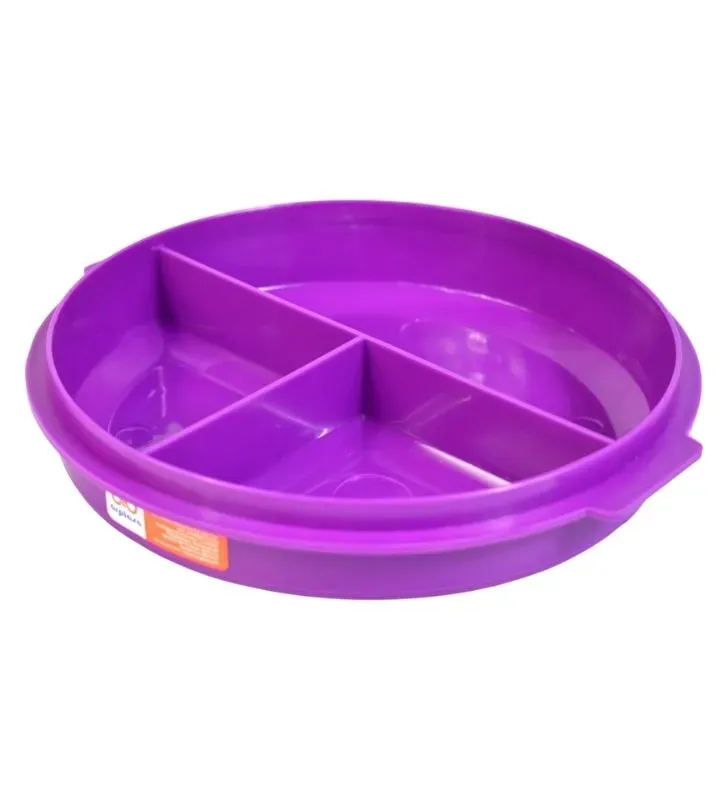 Plato plástico con 3 divisiones y tapa ARPLASA – Plato división