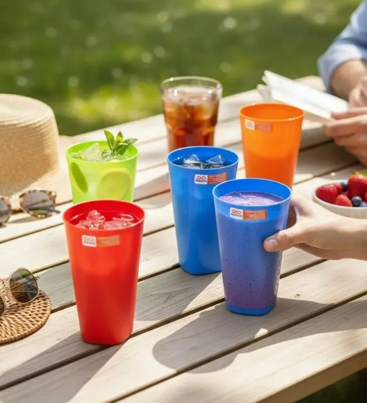 Vaso cuadrado grande Arplasa – 550 ml, colores surtidos