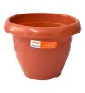 Maceta Flores No. 1 de barro Arplasa – Diseño grabado de flores