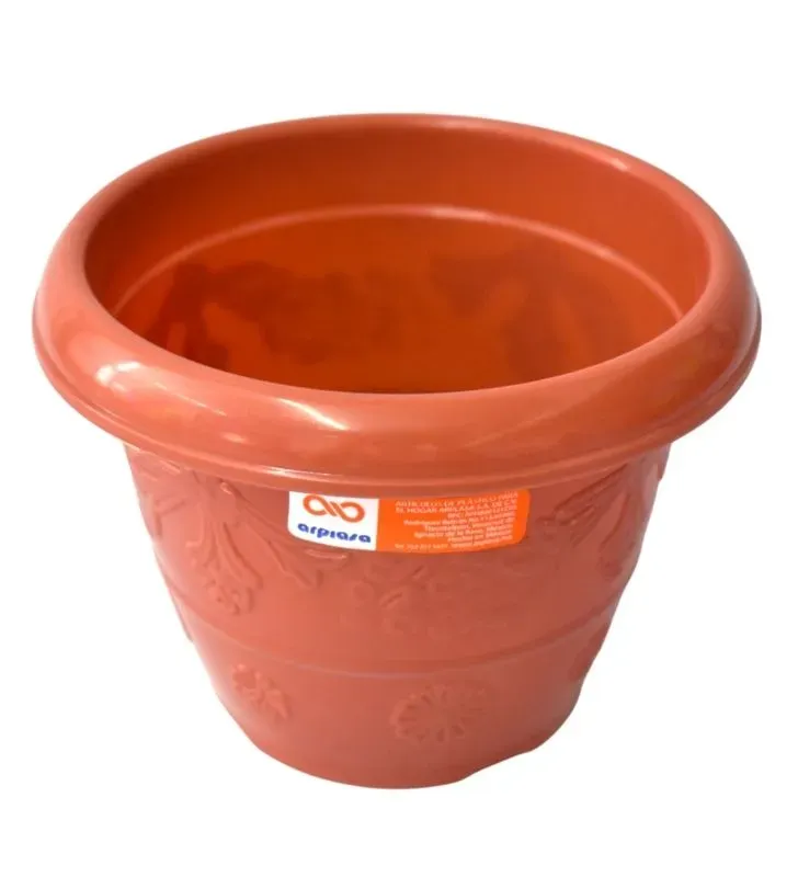Maceta Flores No. 2 de plástico Arplasa – 1.5L, color café