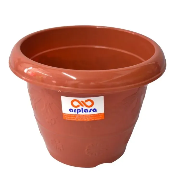 Maceta Flores No. 3 de plástico Arplasa – color terracota