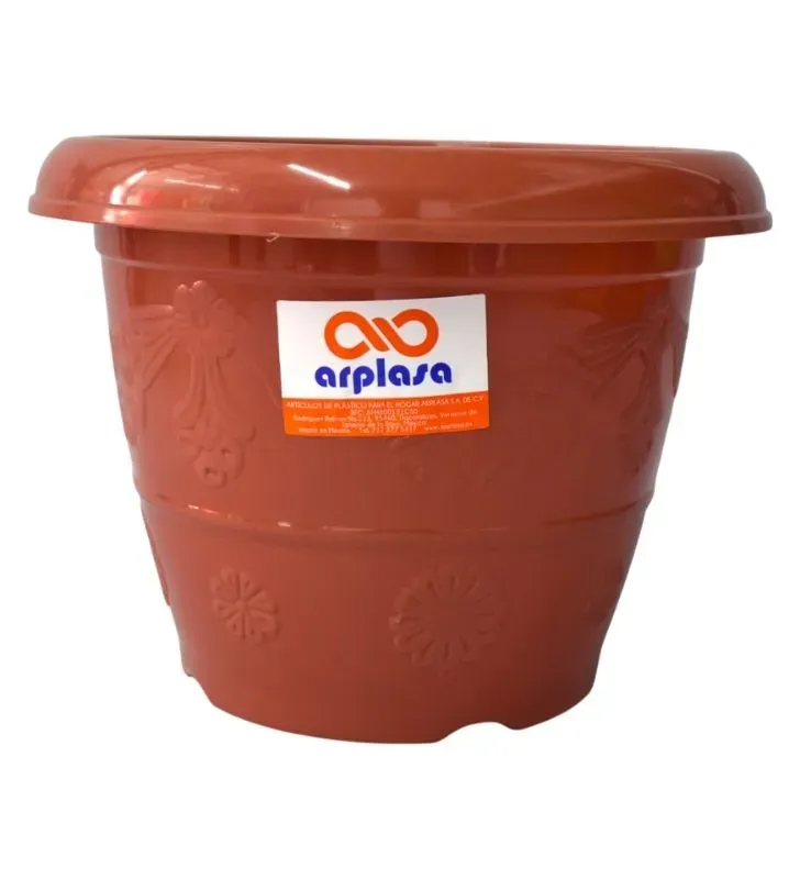 Maceta Flores No. 3 de plástico Arplasa – color terracota
