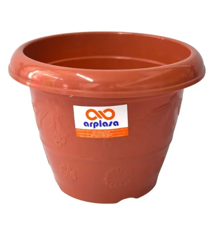 Maceta Flores No. 3 de plástico Arplasa – color terracota
