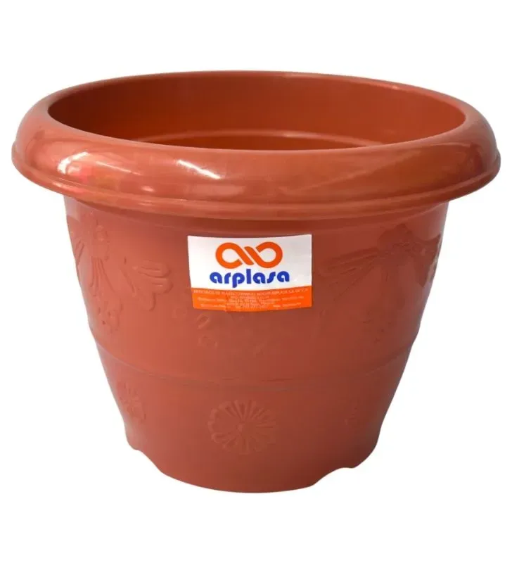 Maceta Flores No. 4 de plástico Arplasa – 8.5L, color café