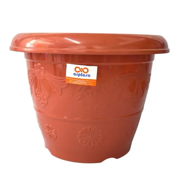 Maceta Flores No. 6 de plástico Arplasa – 10L, color terracota