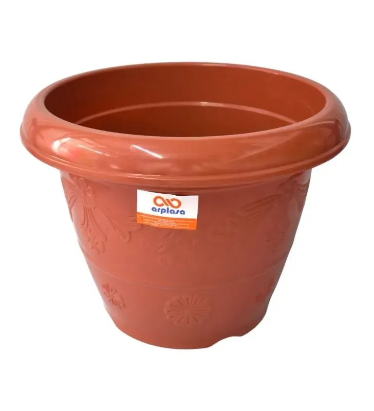 Maceta Flores No. 6 de plástico Arplasa – 10L, color terracota