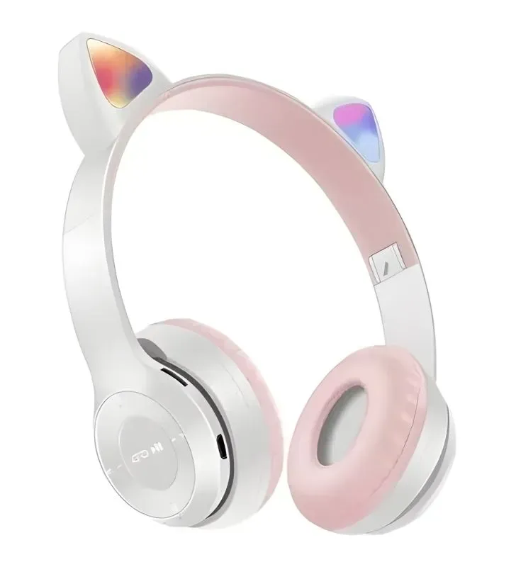Audífonos P47M Tianlai – Diseño de Orejas de Gato con Luces LED RGB
