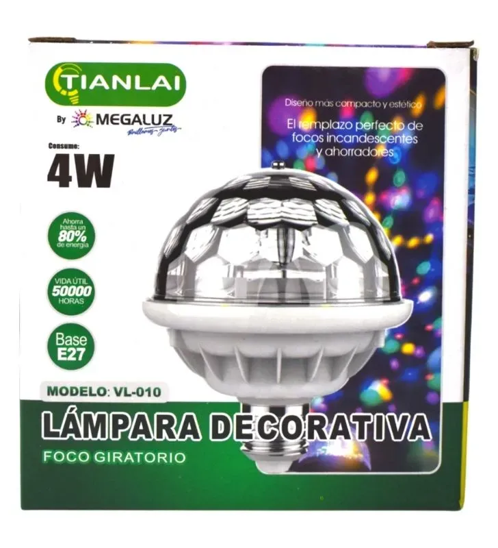 Lámpara Decorativa Tianlai VL-049 – Base E27, Consumo 4W, Luz Blanca