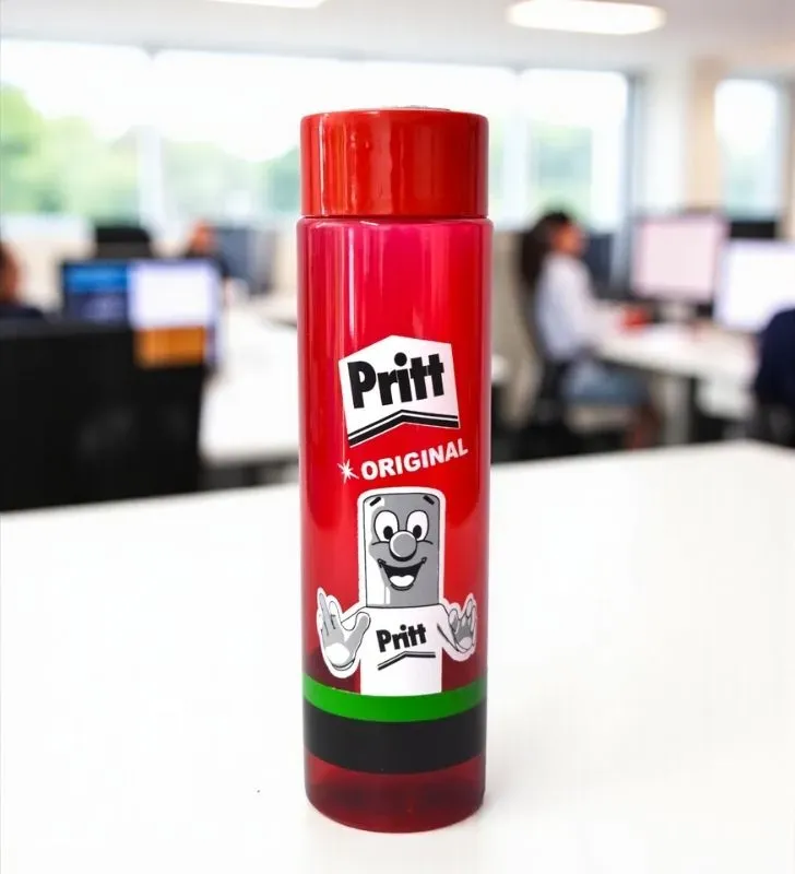 Tubo Pritt con Tapa – Botella plástica roja
