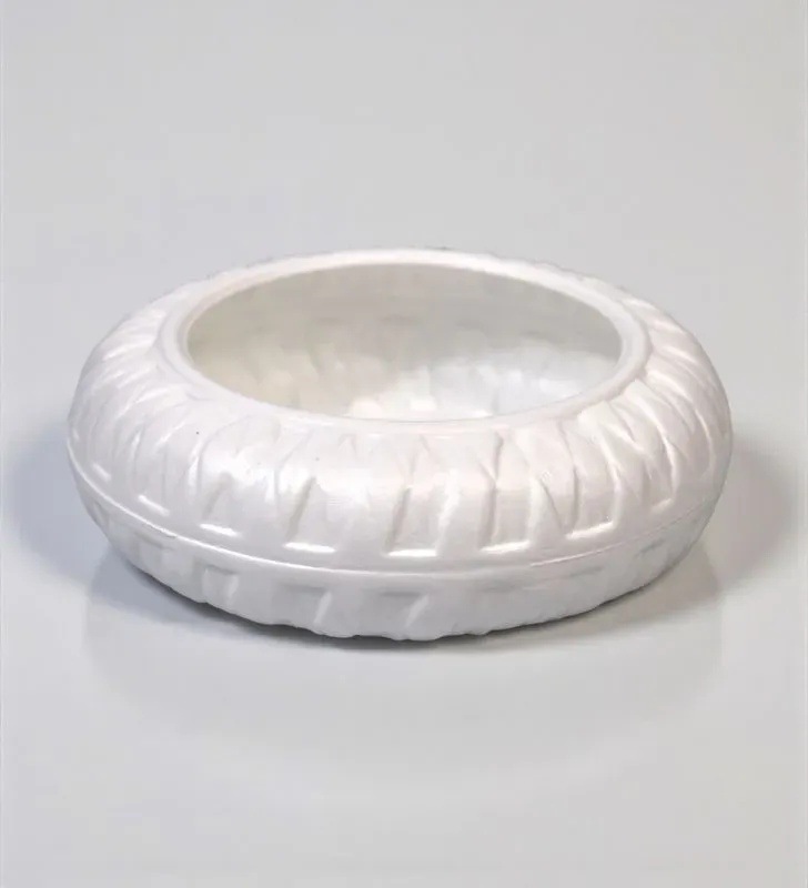 Base Florero Plana – Soporte Decorativo Blanco