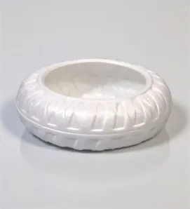 Base Florero Plana – Soporte Decorativo Blanco
