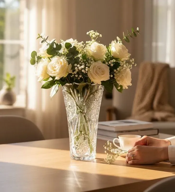 Florero Bohemia Grande W016 – Tallado Elegante