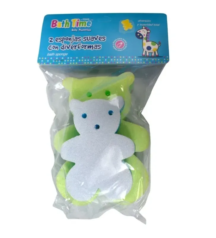 Esponjas con Tela Suave para Baño de Bebé T Taio TEST – 2 Piezas