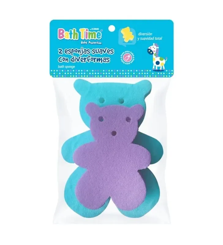 Esponjas con Tela Suave para Baño de Bebé T Taio TEST – 2 Piezas